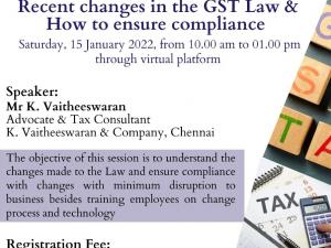 Session on Recent Changes in GST Law & How to ensure compliance